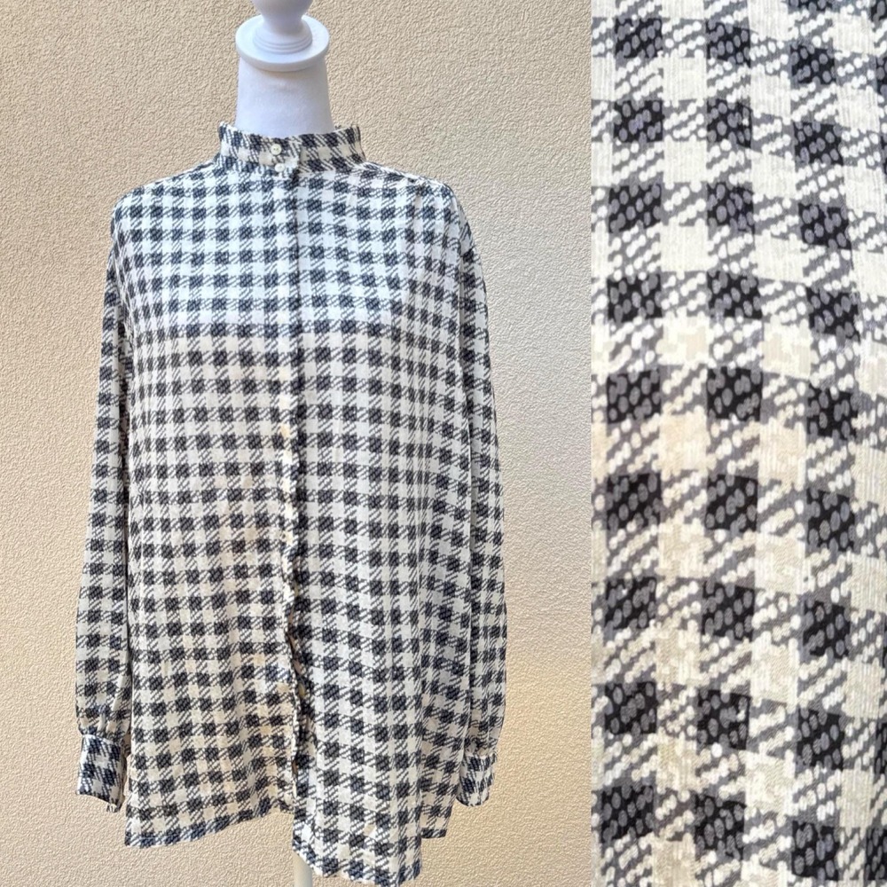 Country Sophisticates by Pendleton plaid brocade button down blouse
